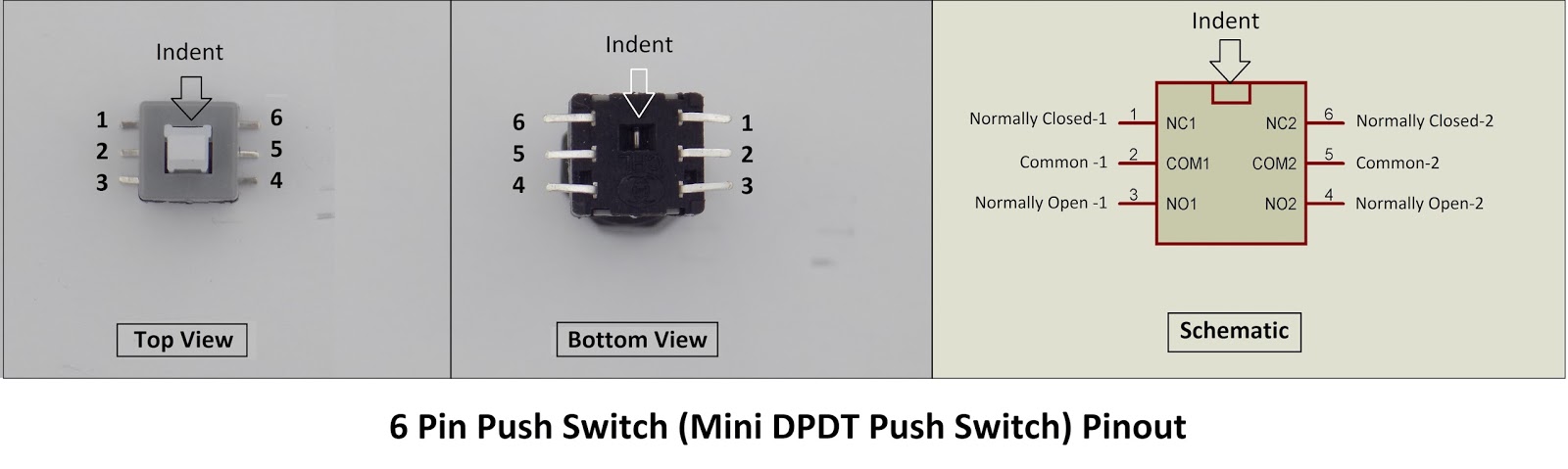 Распиновка 6 The DPDT push switch BitBanged